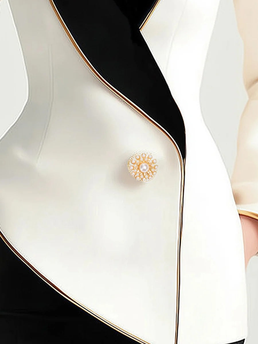 Elegant Asymmetrical White Blazer
