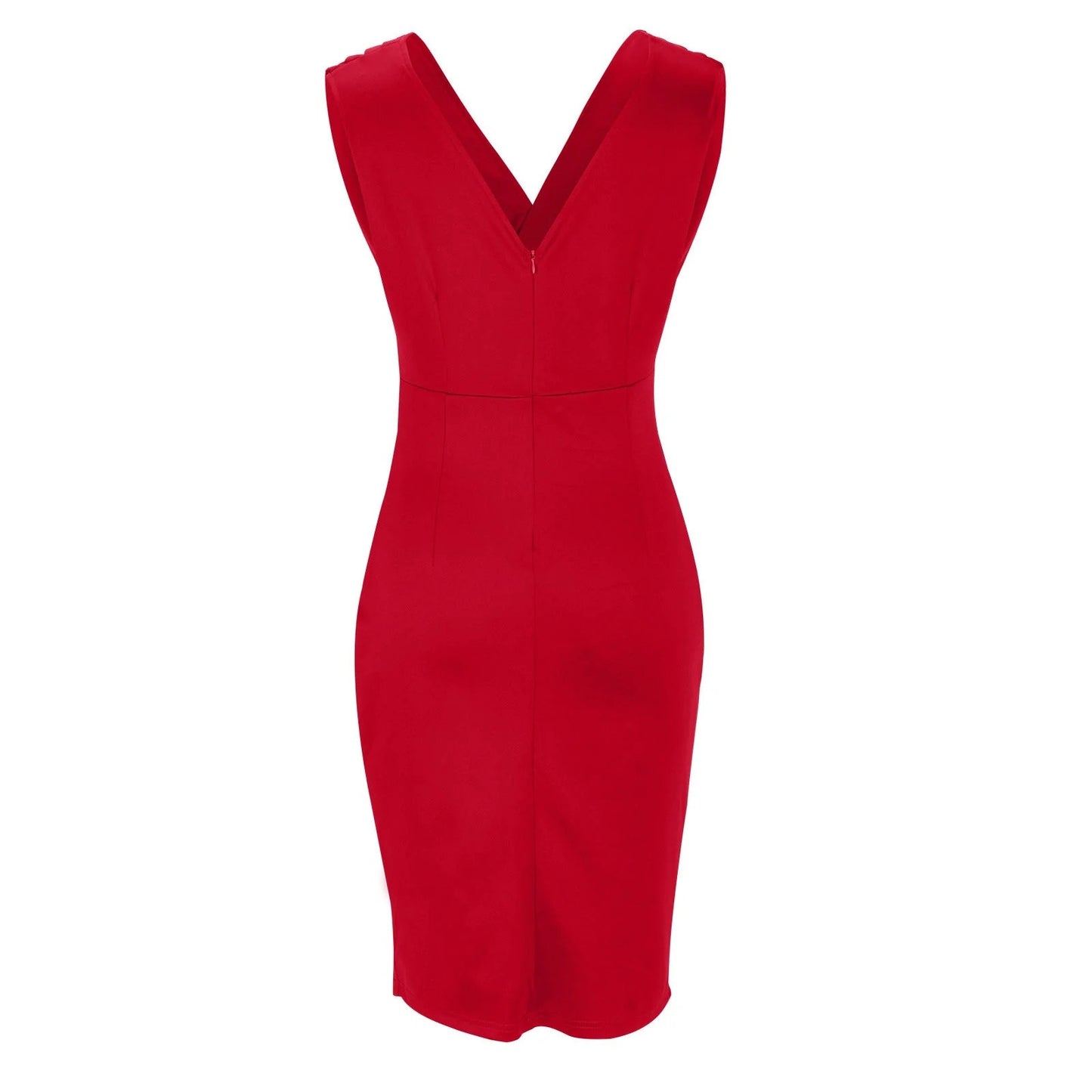 Elegant Fitted Dress with V-Neckline