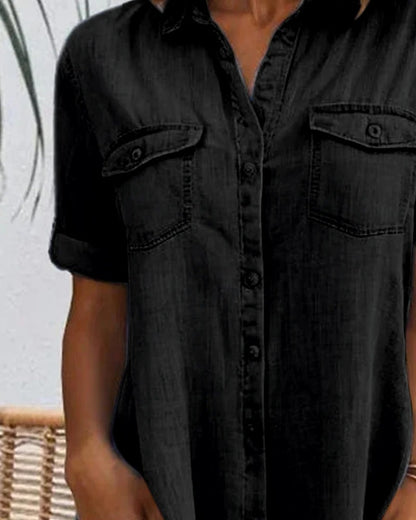 Button-Up Collared Dress