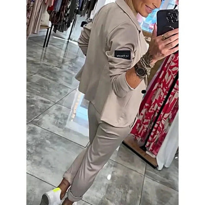 Casual Solid Two-Piece Suit