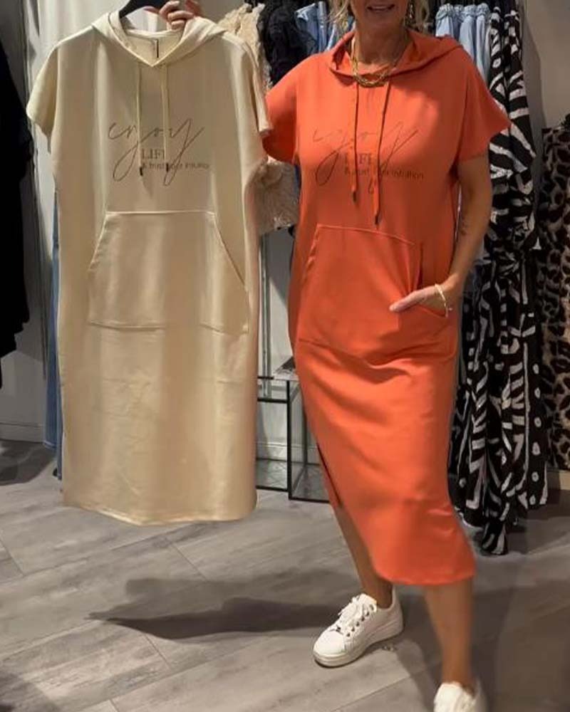 Hooded Dress with Casual Lacing
