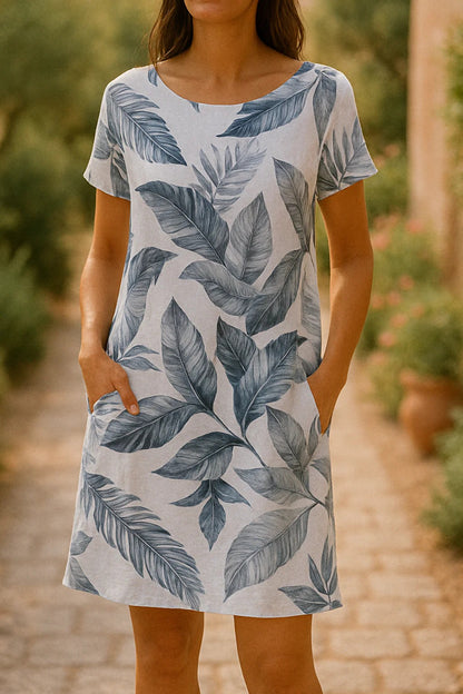 Elegant Cotton and Linen Dress