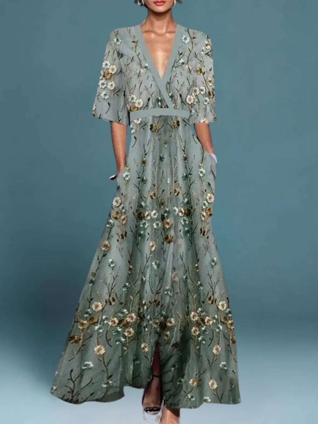 Elegant Long Floral Dress