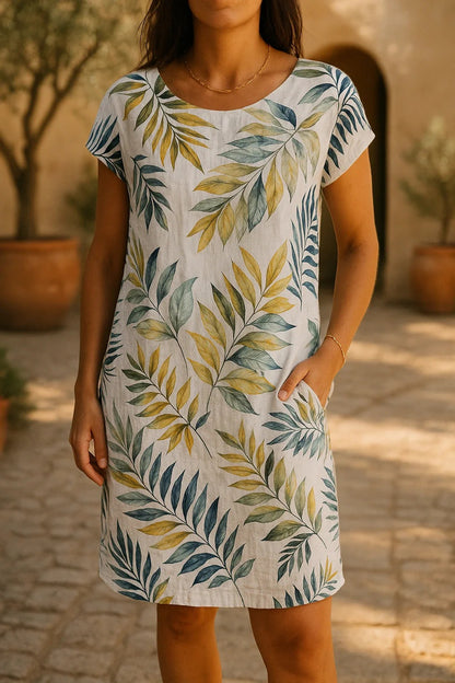 Elegant Cotton and Linen Dress