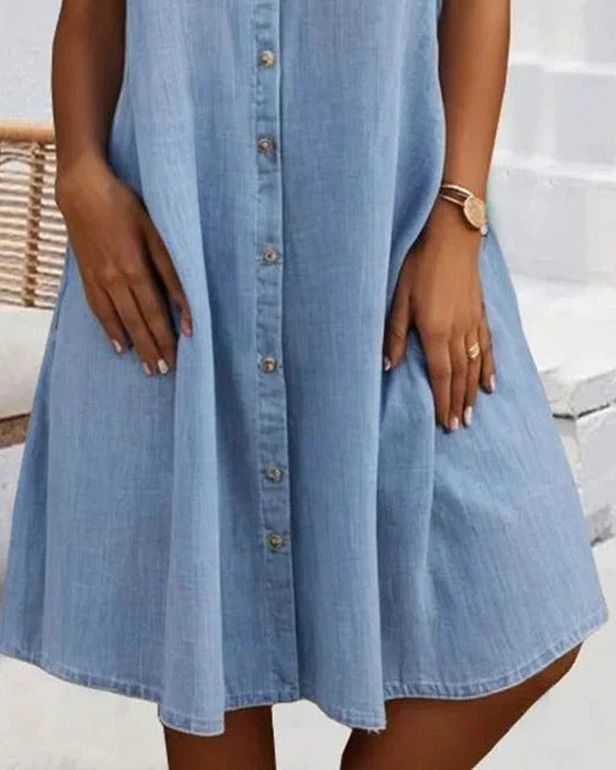 Button-Up Collared Dress