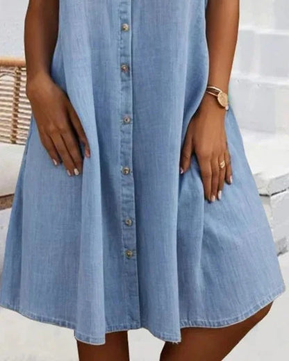 Button-Up Collared Dress